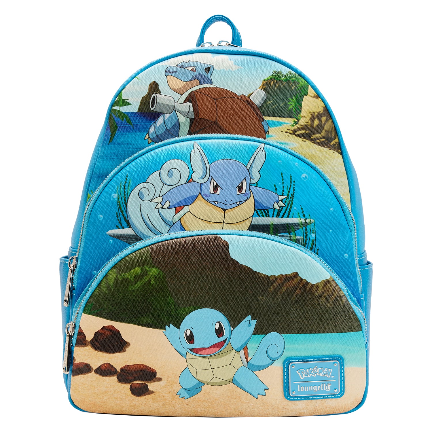 LF Pokemon Squirtle Evolution Triple Pocket Backpack
