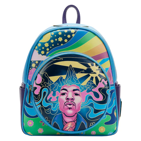 LF Jimi Hendrix Psychedelic Landscape Zip Mini Backpack