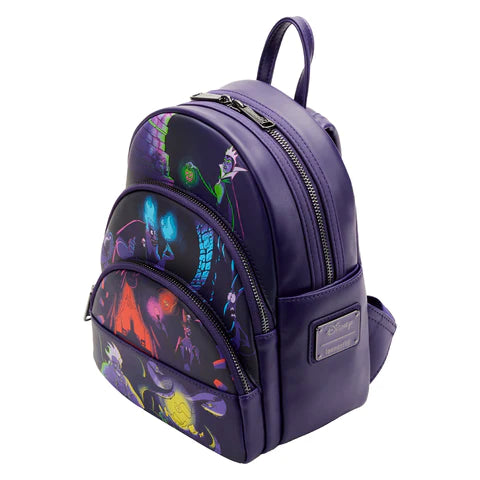 LF Disney Villains Triple Pocket Glow In The Dark Mini Backpack