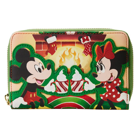 LF Disney Mickey Minnie Hot Cocoa Fireplace ZipAround Wallet