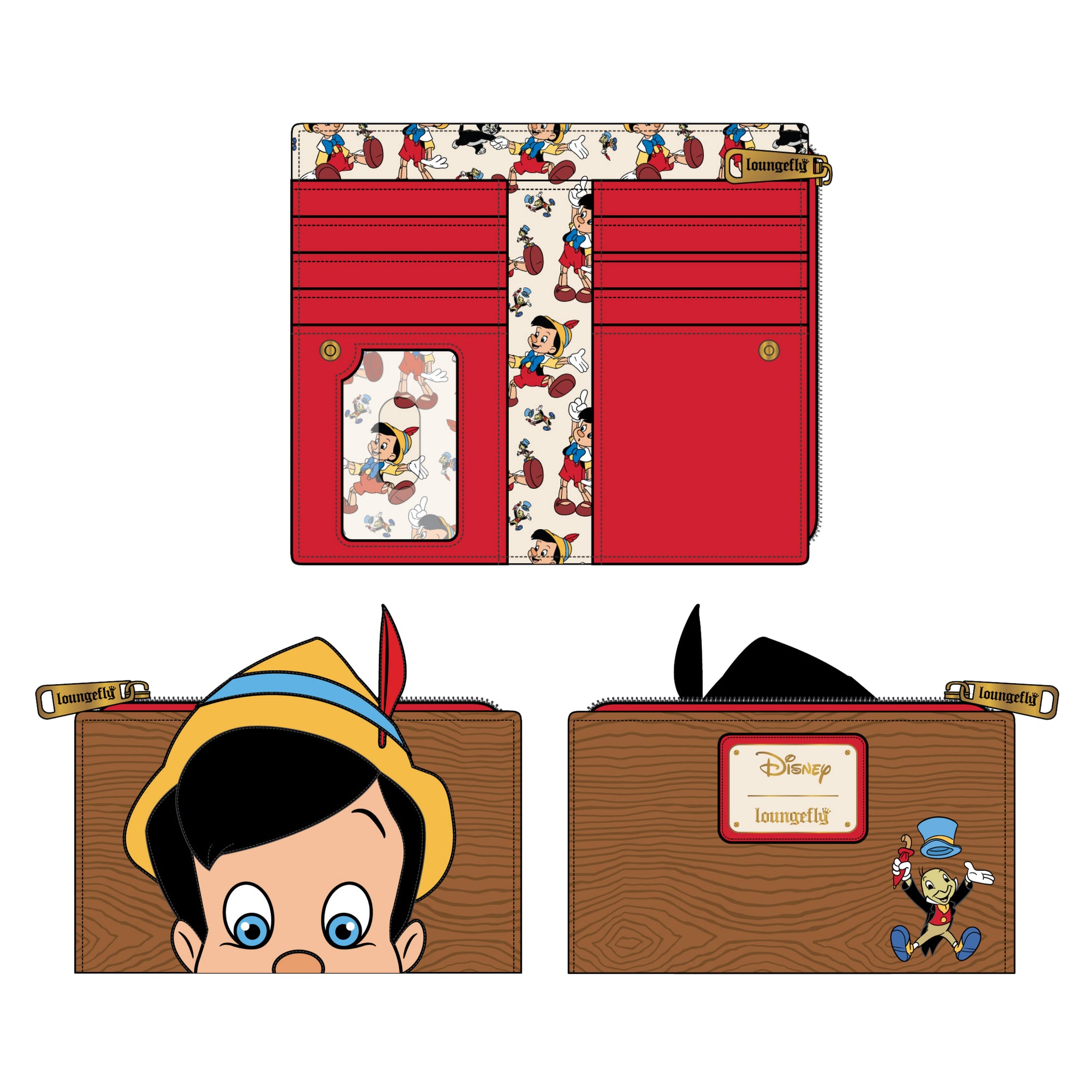 LF Disney Pinocchio Peeking Flap Wallet