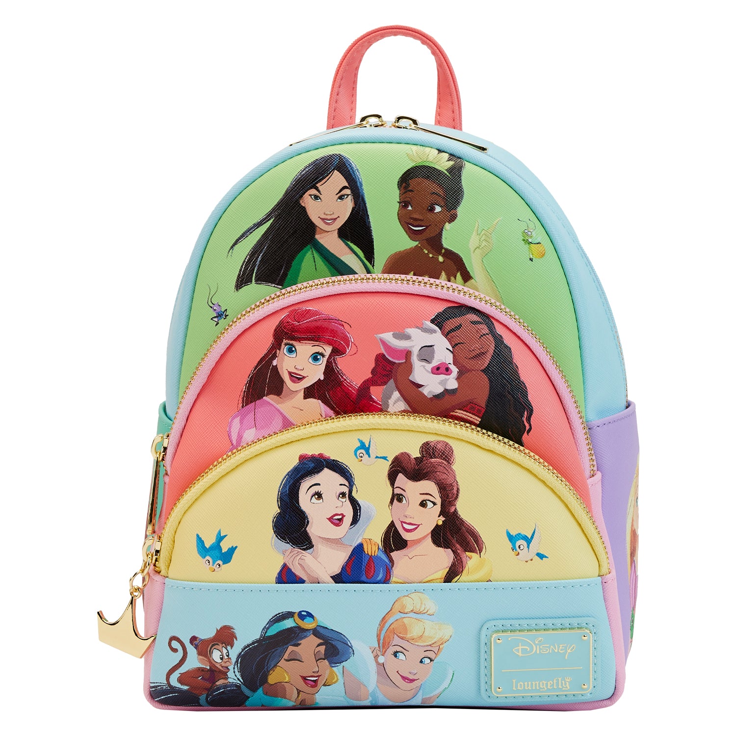 LF Disney Princess Collage Triple Pocket Mini Backpack