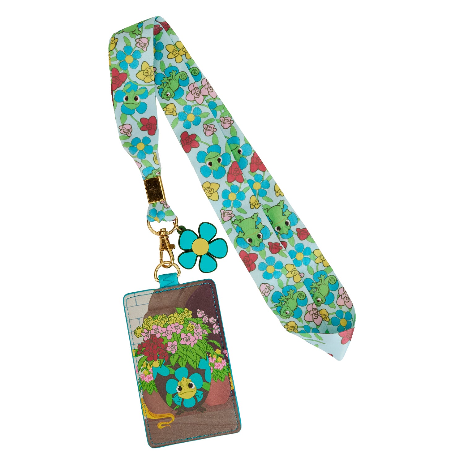 LF Disney Tangled Pascal Flowers Lanyard With Cardholder