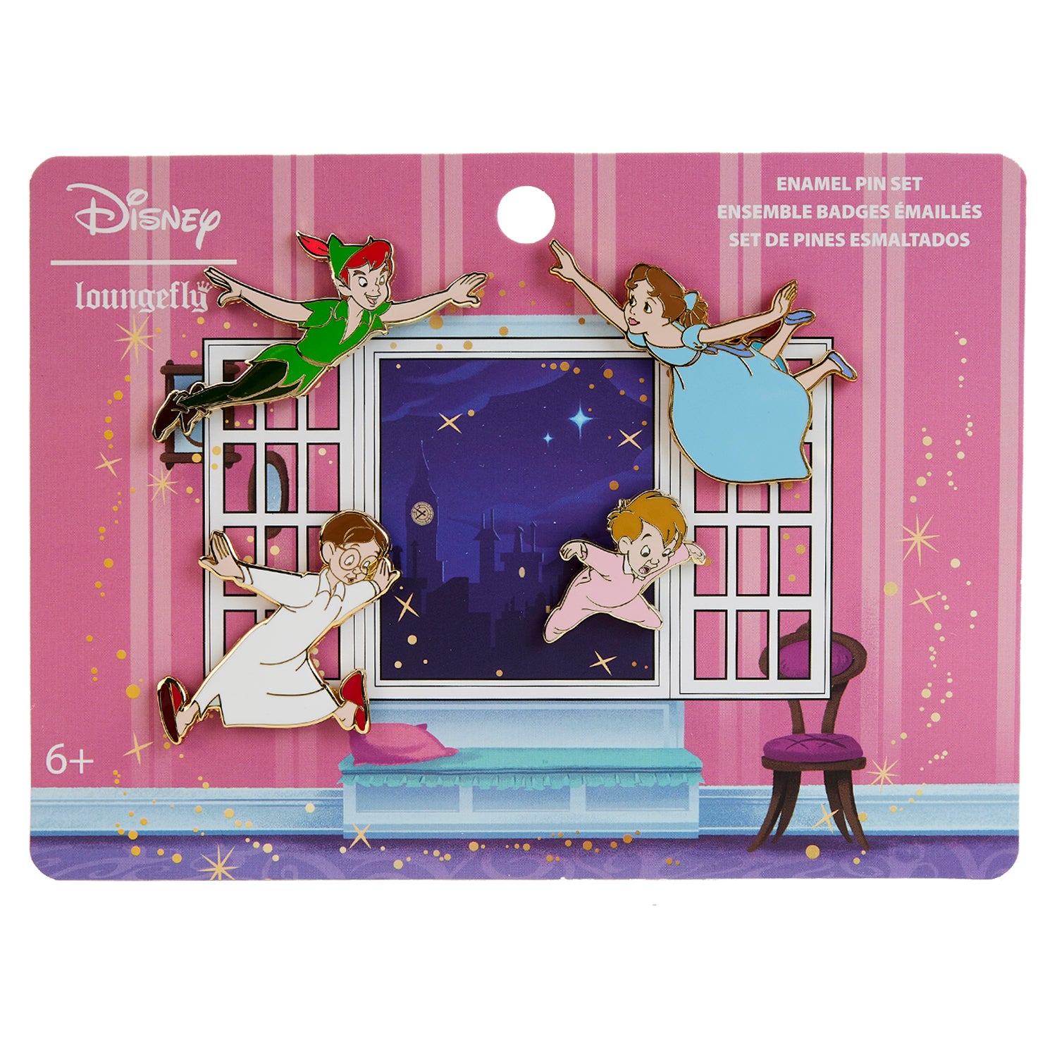 LF Disney Peter Pan You Can Fly 70th Anniversary 4 Pc Pin Set