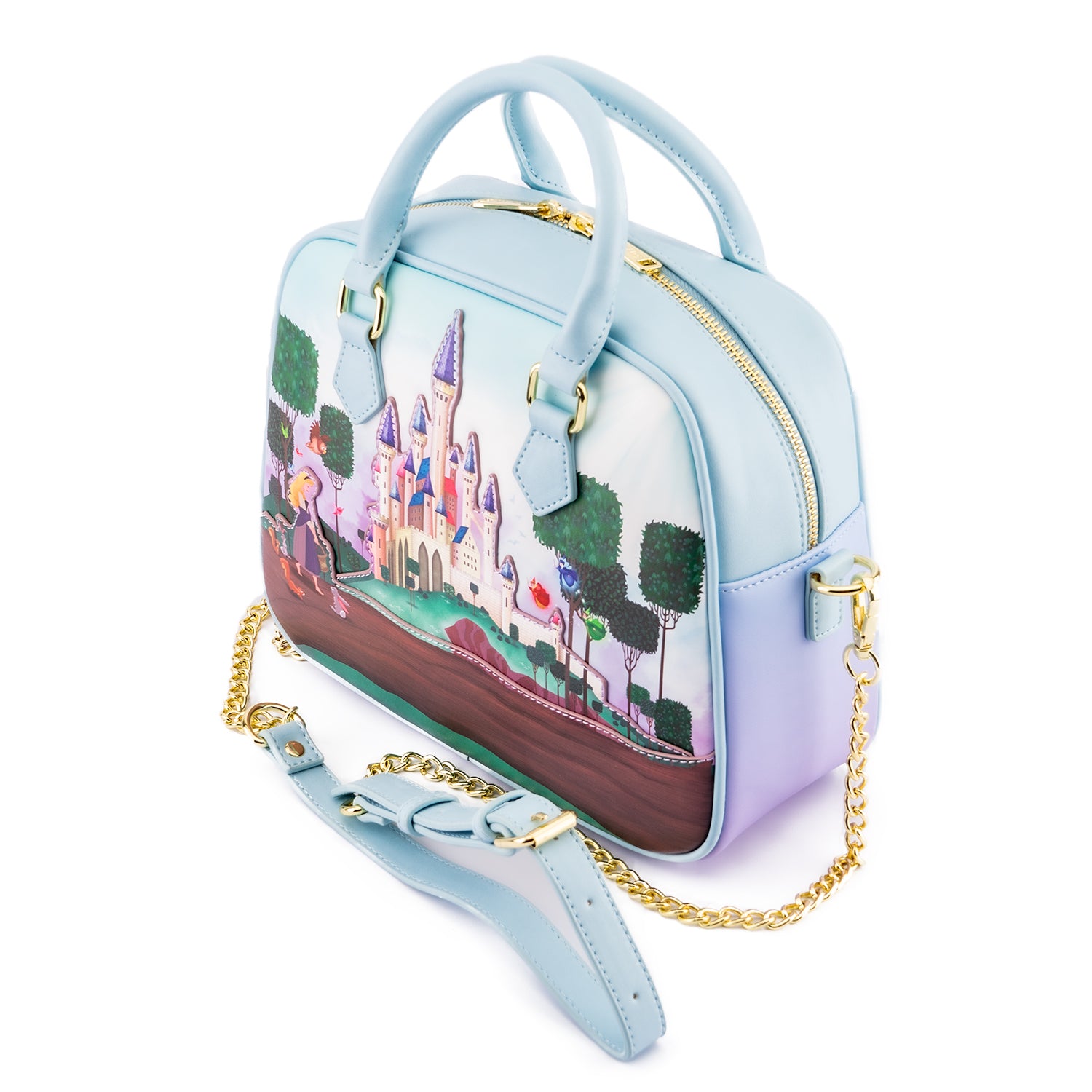  Loungefly Disney Princess Castle Series Sleeping Beauty Womens  Double Strap Shoulder Bag Purse, One Size : Clothing, Shoes & Jewelry