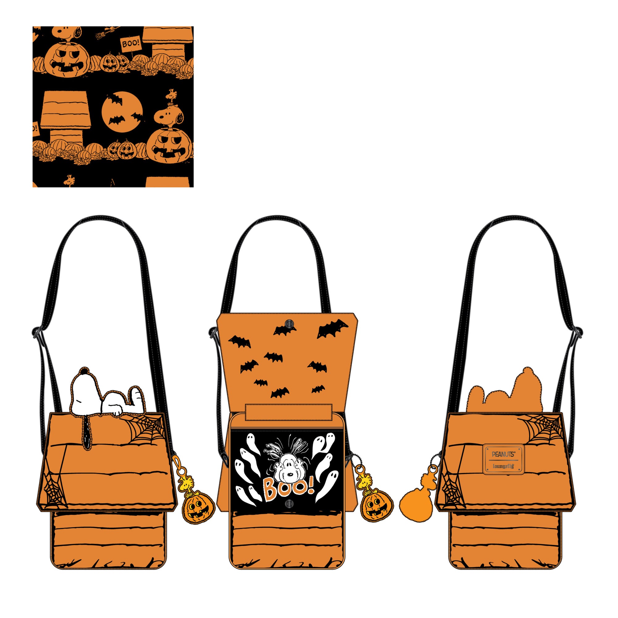 LF Peanuts Great Pumpkin Snoopy Doghouse CrossBody Bag
