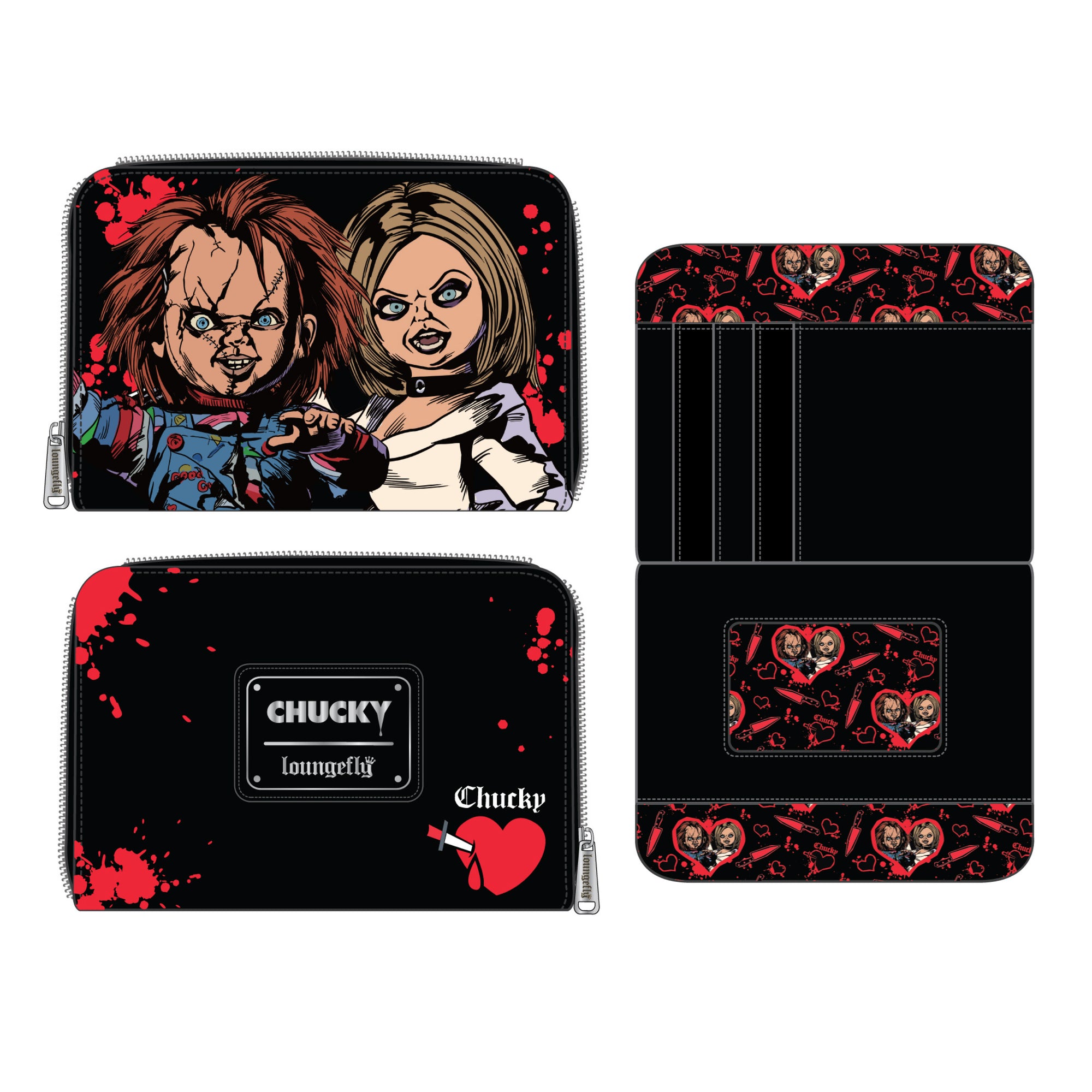LF Universal Bride Of Chucky Happy Couple ZipAround Wallet